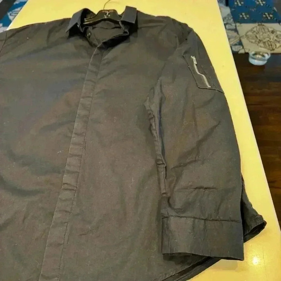 Juun.J Navy Blue Zippered Detail Button Down Shirt - Sz EU 46 US XL - Picture 6 of 12